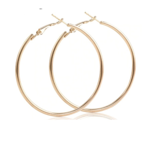 Jewelry - New Large gold plated hoop earrings